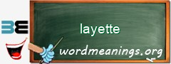 WordMeaning blackboard for layette